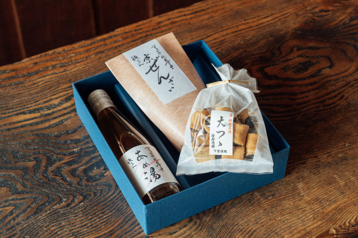 【ご予約商品】取り合せ：ひやしあめ（あめ湯）濃縮１本・京ぜんざい１袋・大つゝ１袋